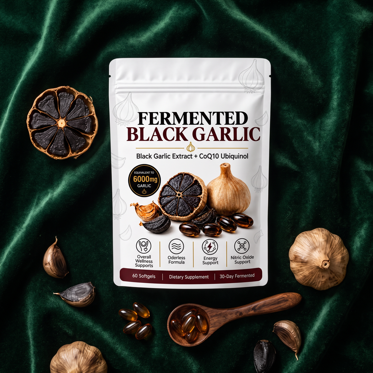 Fermented Black Garlic Extract + CoQ10 Ubiquinol