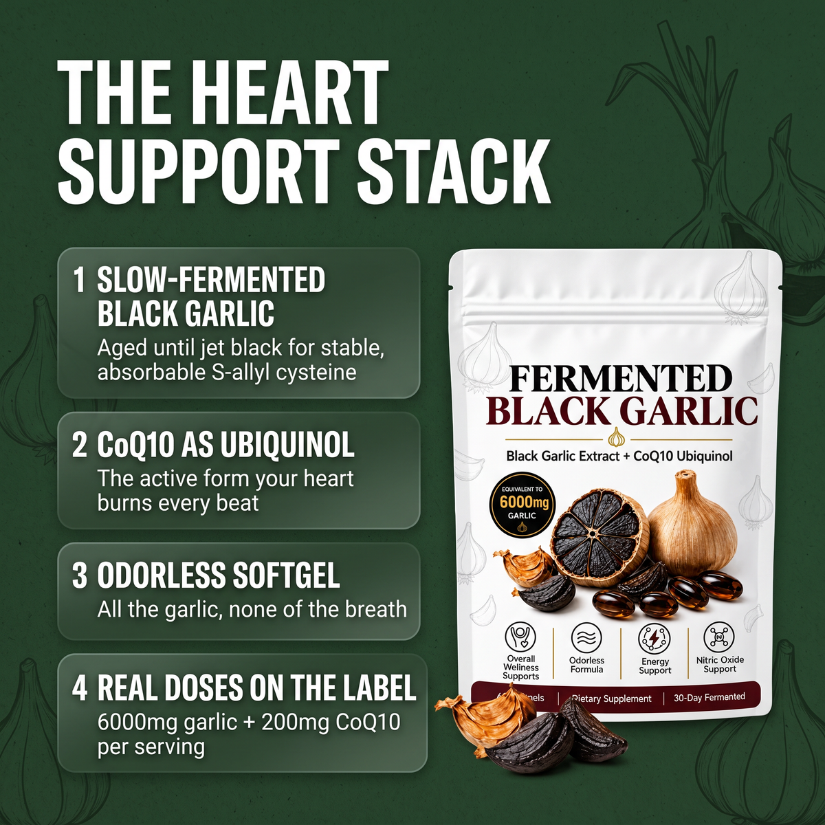 Fermented Black Garlic Extract + CoQ10 Ubiquinol