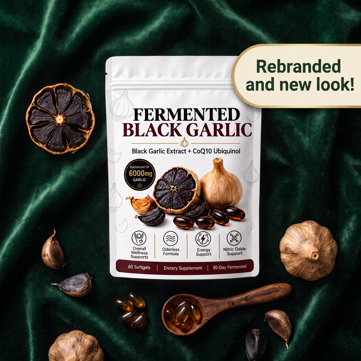 Fermented Black Garlic Extract + CoQ10 Ubiquinol